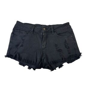 Angel Kiss . Black Frayed Jean Shorts